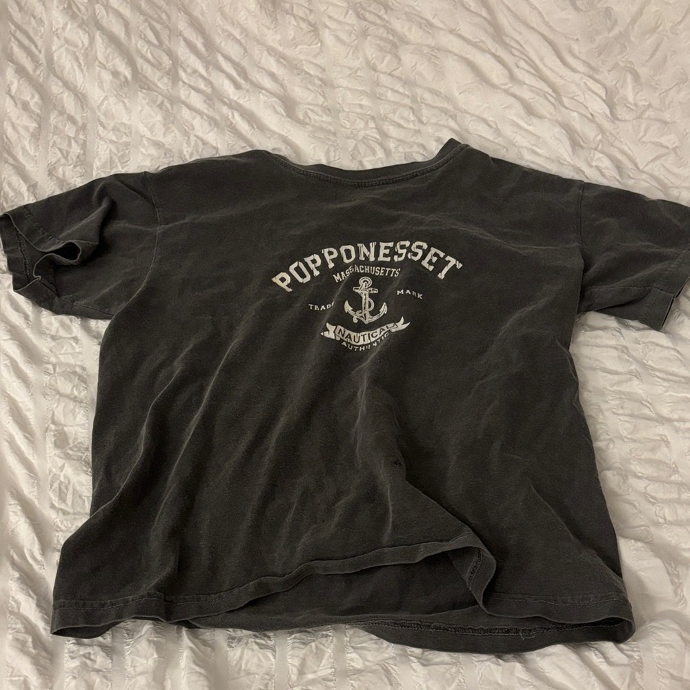Nautica Charcoal Tee with White Print